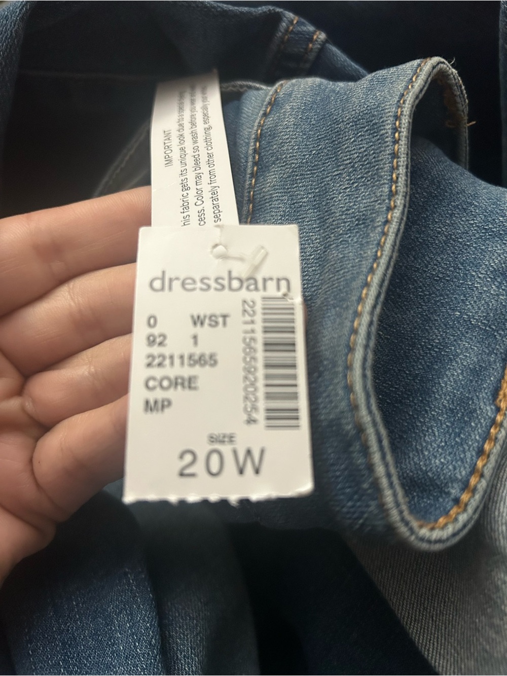 Dressbarn blue jeans size 20W NWT denim - Picture 5 of 7